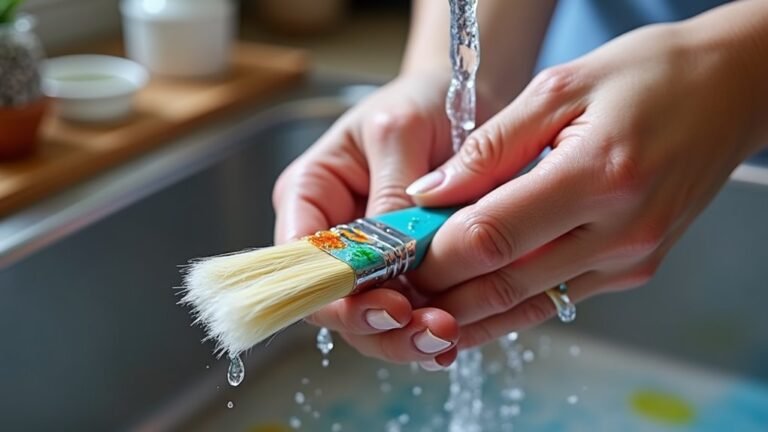 clean brushes with water