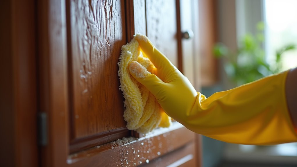 clean greasy kitchen cabinets