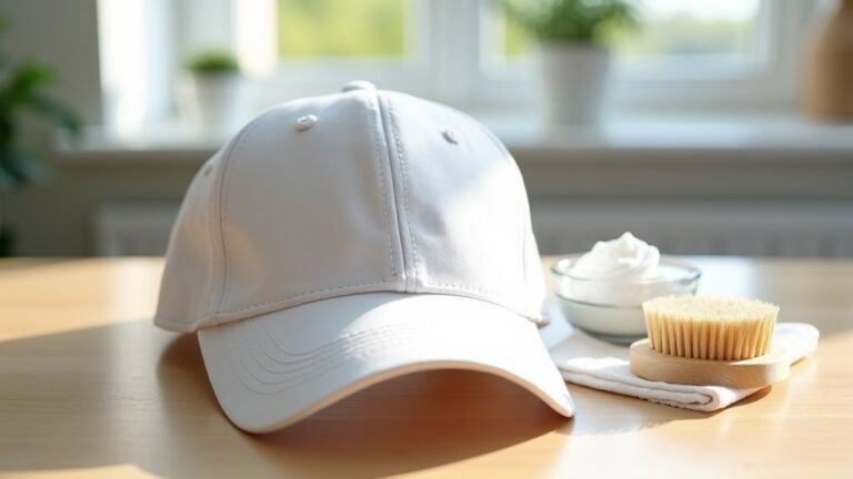 cleaning a white hat