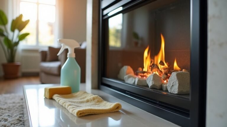 cleaning gas fireplace glass