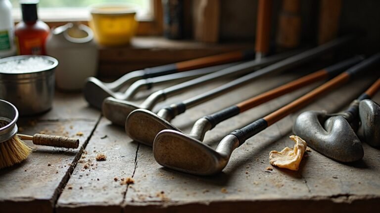 cleaning old golf clubs