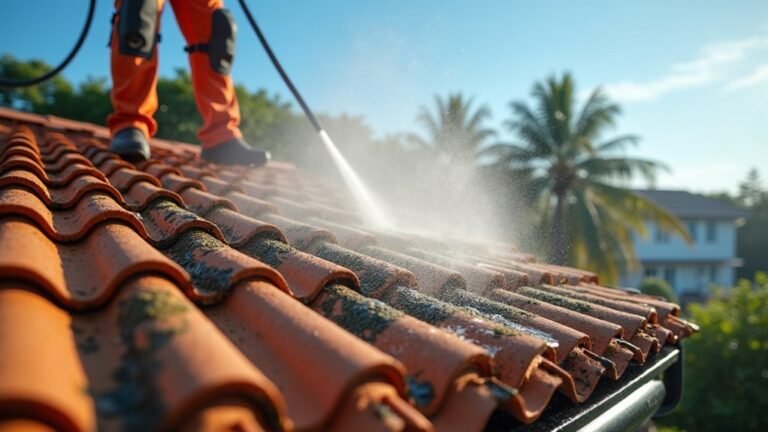 cleaning roof tile surfaces