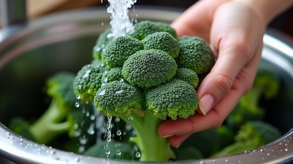 wash fresh broccoli thoroughly