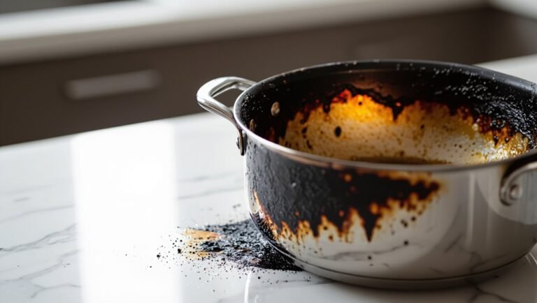 clean a charred pot