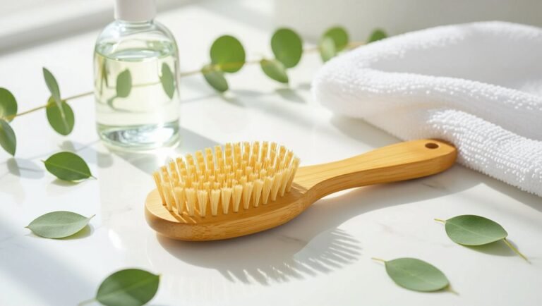 clean bamboo hair brush