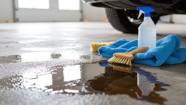 clean up car oil