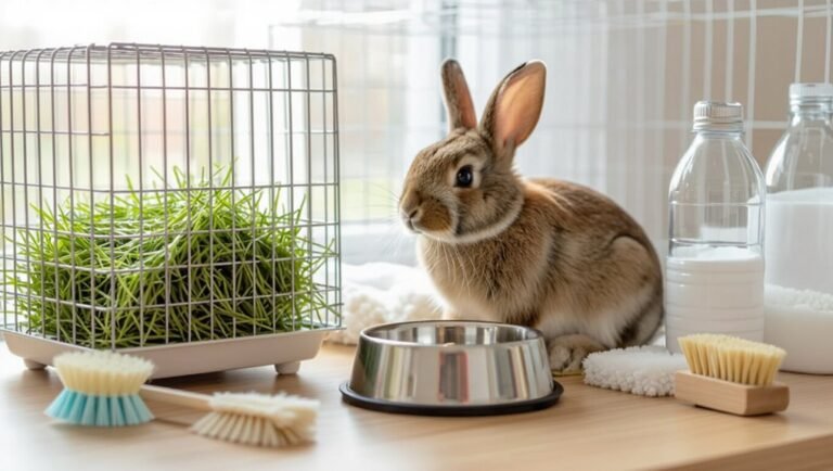 cleaning a bunny cage