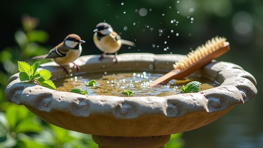 regular bird bath cleaning